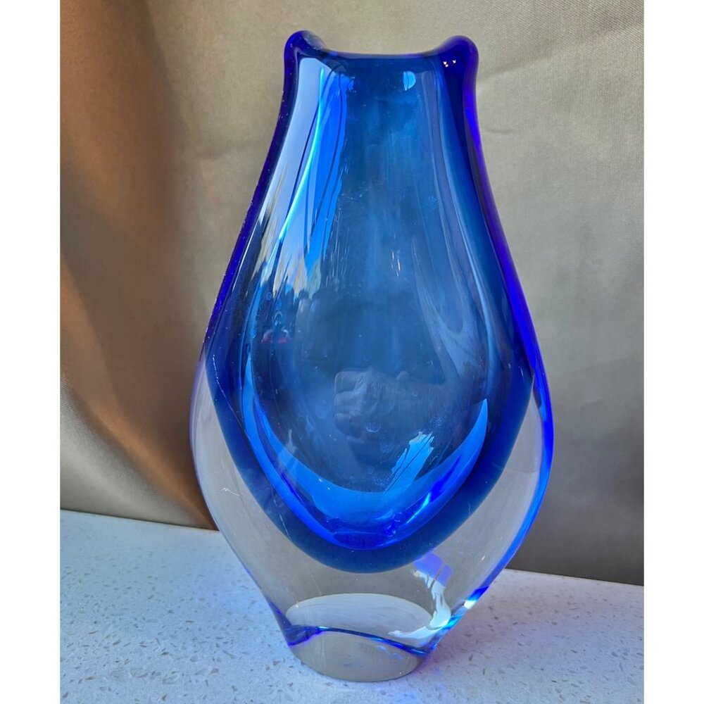 Skrdlovice Blown Glass Vase Milena Veliskova & Maria Stahlikov 6.75” MCM READ